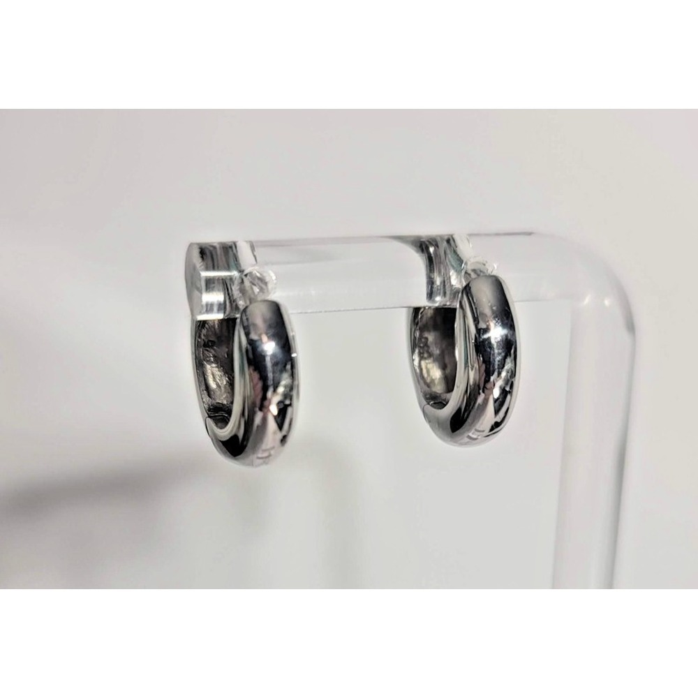 Source Unknown Silver Hoop Earrings